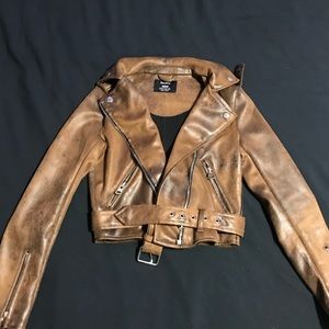 Brown leather jacket